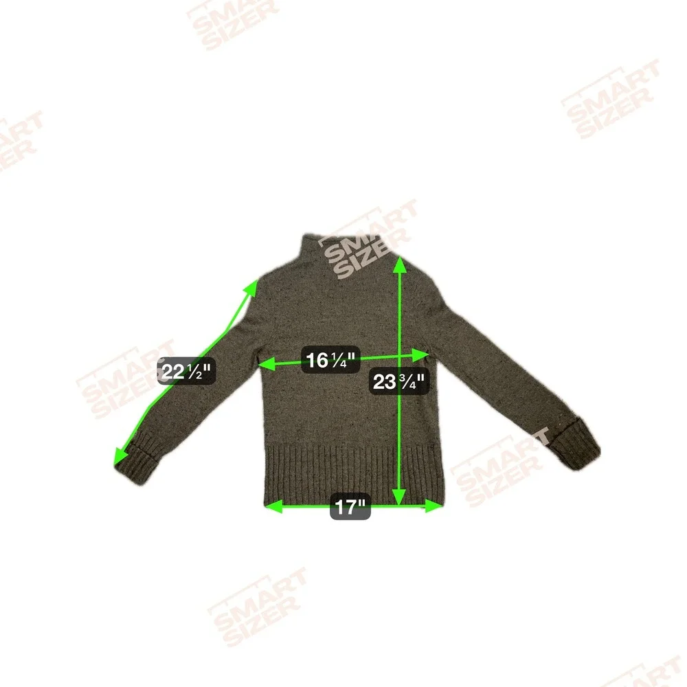 Madewell Mock Neck‎ Sweater Olive Green Merino Wool Blend Slub Knit Small S